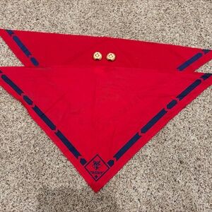 Cub Scout supplies (2 Wolf neckerchief and 2 slides)